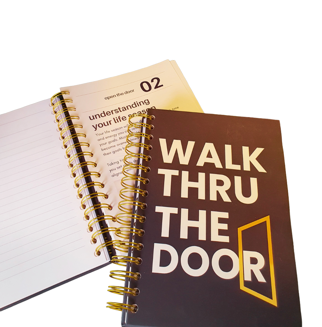 Walk Thru The Door journal cover and inside spread